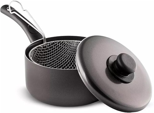 Aluminium non stick chip pan - aluminium, non-stick