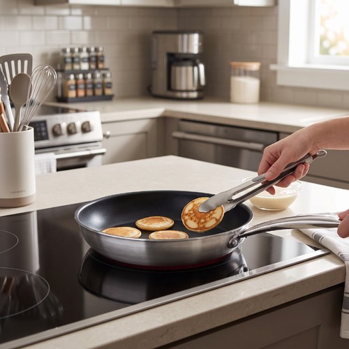 Stainless steel frying pan - 2,